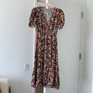 ZARA Floral Dress w/ Front Slit - Size S
